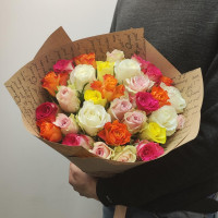 Bouquet of 31 multi-colored roses